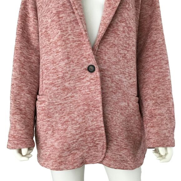 Land's End Womens Knit Performance Blazer sz 2X Maroon Fleece Liner Comfort NEW - Picture 3 of 16